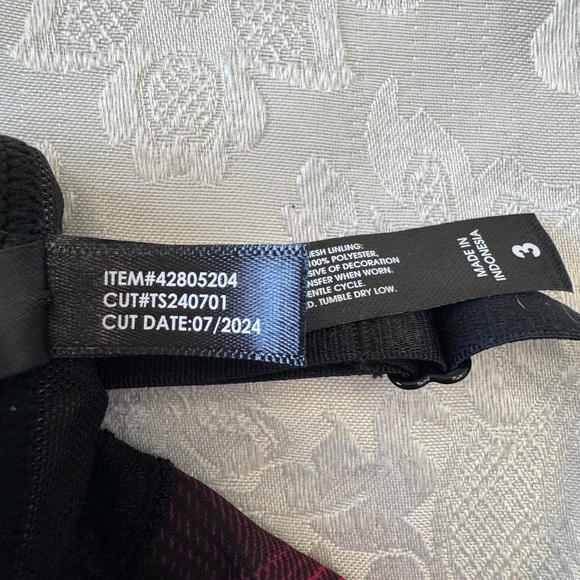 Torrid Babydoll Neglige Size 3X 22/24 Red Black Plaid Lace Sheer Sexy - Picture 4 of 9